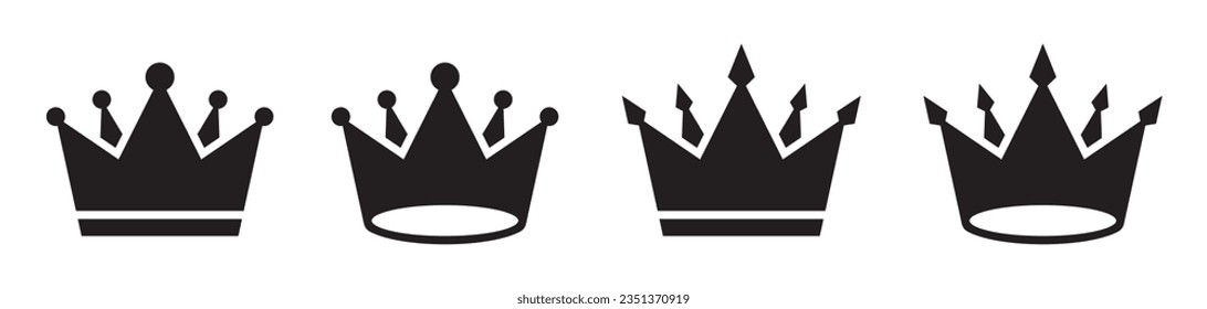 Crown icon. Royal crown set icon, vector illustration
