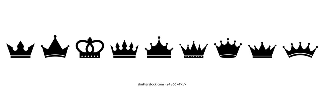 Crown icon. Royal sign vector.
