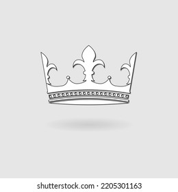 Crown Icon. Royal symbol for logo and web site Vector illustration