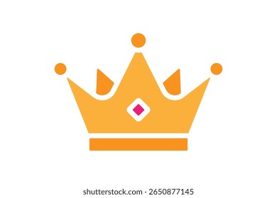 Ícone da coroa símbolo real de liderança de poder de luxo e ilustração vetorial de sucesso para recompensa da monarquia ou conceito de realização