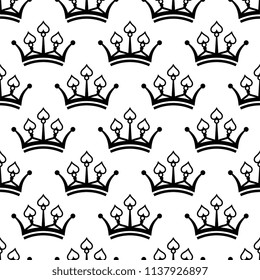 Crown Icon Seamless Pattern, Crown Vector Art Illustration