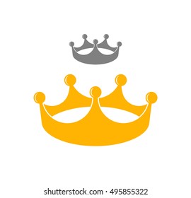 Crown. Icon set. Abstract crowns on white background. Vector illustration   