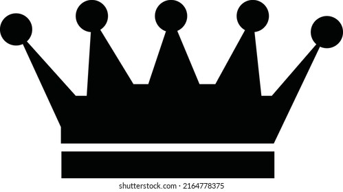 crown icon set Black color. on white background