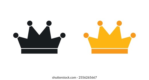 Crown icon set in black and colored versions.