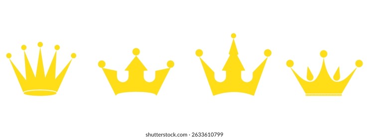 Crown icon set. Collection of crown silhouette. Crown set icons. Collection different crown sign - vector for stock, Big collection quality crowns. eps 10 