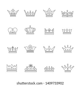 Crown icon set design, Crown vector illustration