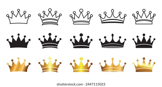Conjunto iconos corona 