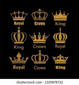 Crown Icon Set Heraldic Symbol Vector Stock Illustration 1358341340