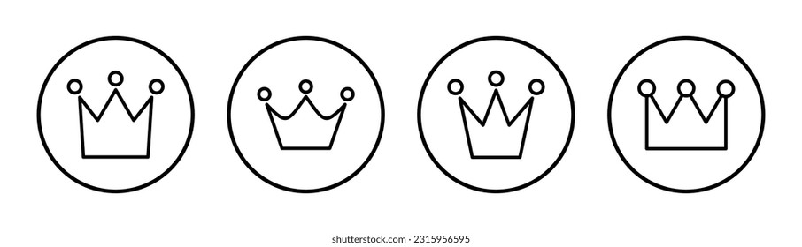 Crown icon set illustration. crown sign and symbol