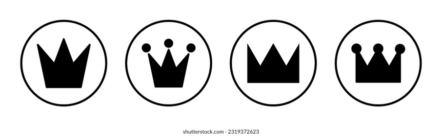 Crown icon set illustration. crown sign and symbol