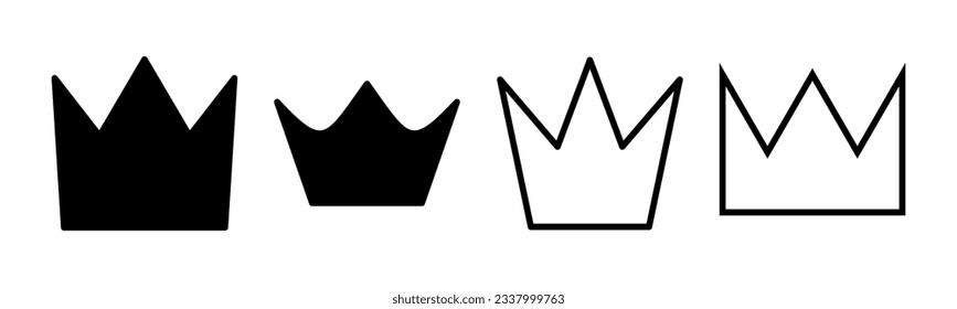 Crown icon set illustration. crown sign and symbol