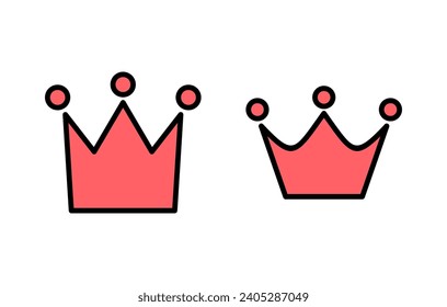 Crown icon set illustration. crown sign and symbol