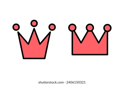 Crown icon set illustration. crown sign and symbol