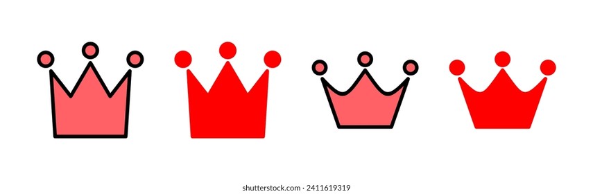 Crown icon set illustration. crown sign and symbol