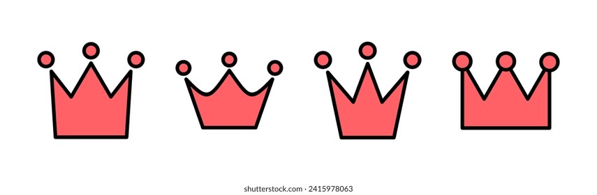 Crown icon set illustration. crown sign and symbol