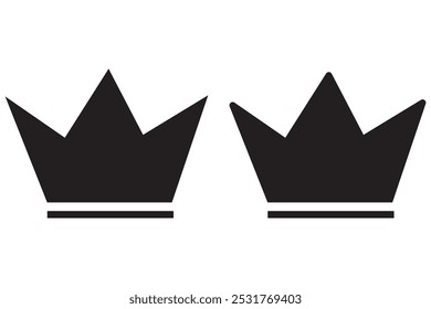 Crown icon set. King symbol, luxury, VIP, premium, queen and royalty vector sign collection.