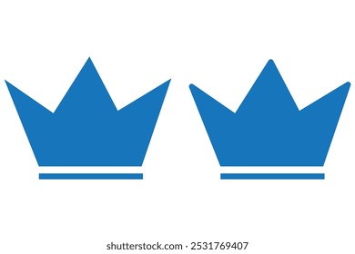 Crown icon set. King symbol, luxury, VIP, premium, queen and royalty vector sign collection.