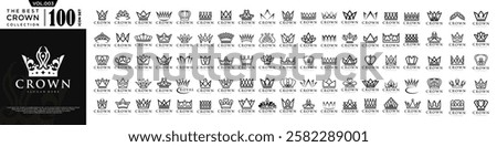 Crown icon set logo design. Crown sign collection. vector illustration