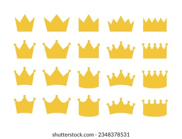 Kronensymbole aus Gold. Es wird auch als Business Icon mit der Bedeutung von Erfolg, Top und königlich verwendet.