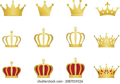 Crown icon set (crown mark)