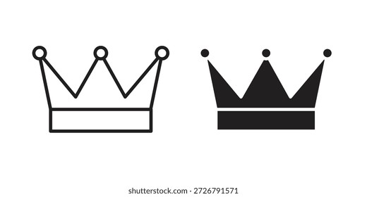 Kronensymbolsatz. Paket mit minimalem Logo-Webelement.