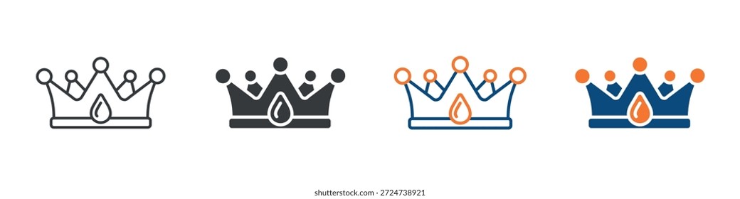 Crown Icon Definir Coleção de Estilos Múltiplos