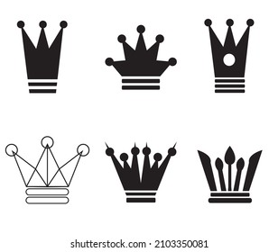 Icono de la corona sobre fondo blanco para diseño gráfico y web, Signo vectorial simple moderno. 