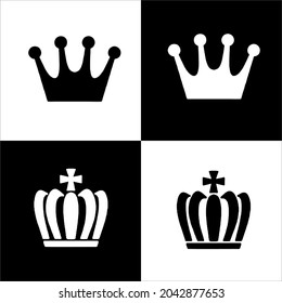 Conjunto de iconos de la corona. Reina y rey