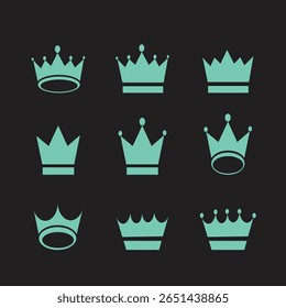 crown icon set. royal, premium membership icons. vip badges icon. high quality.
