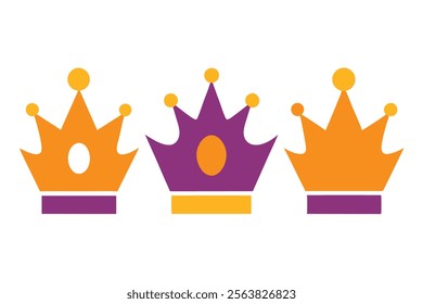 Crown Icon Set - Crown Sign Collection - Vector Illustration.oyalty, luxury, or regal-themed visuals in vector format. This crown collection offers a variety of styles and designs.