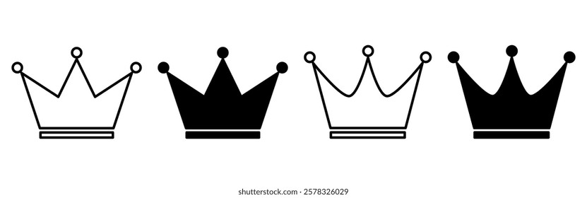 Crown Icon Set. Crown Symbol. Simple flat icon illustration of Crown. Crown logo vector icon.