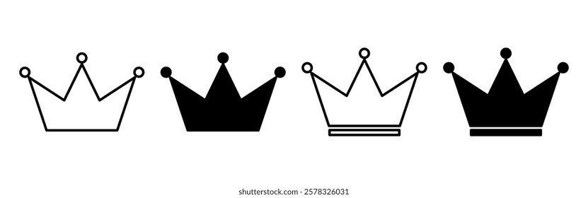 Crown Icon Set. Crown Symbol. Simple flat icon illustration of Crown. Crown logo vector icon.
