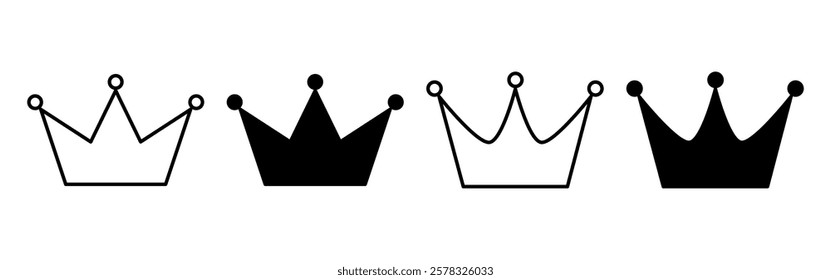 Crown Icon Set. Crown Symbol. Simple flat icon illustration of Crown. Crown logo vector icon.