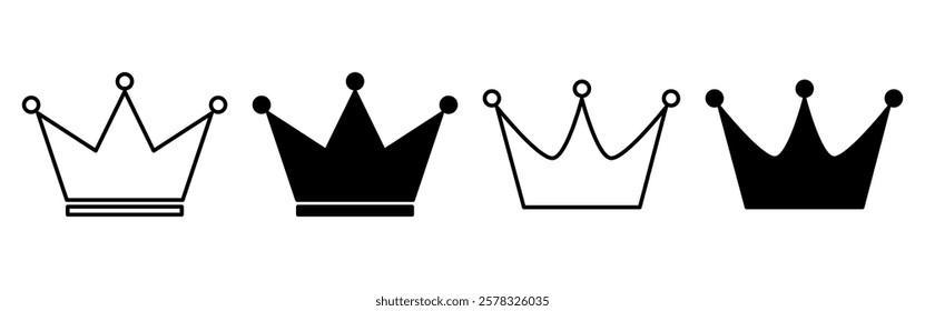 Crown Icon Set. Crown Symbol. Simple flat icon illustration of Crown. Crown logo vector icon.