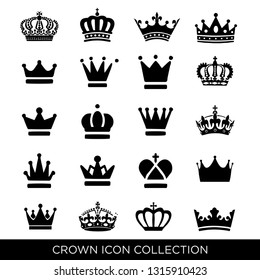 Crown Icon Set Vector 