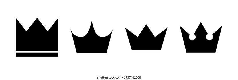 Conjunto de iconos de la corona. icono del vector de la corona