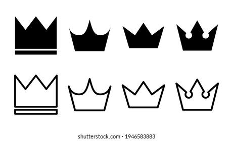 Crown icon set. crown vector icon