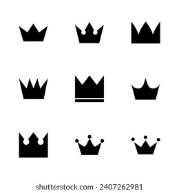 Crown icon set. crown vector icon