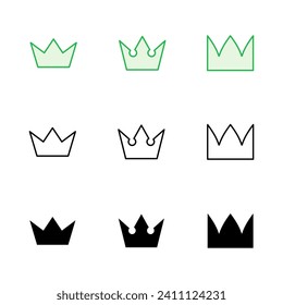 Crown icon set. crown vector icon