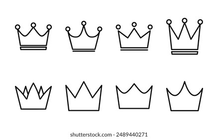 Crown icon set. crown vector icon