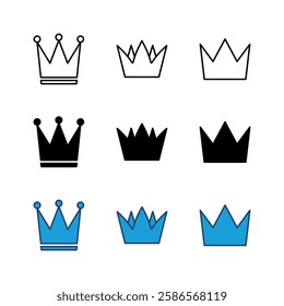 Crown icon set. crown vector icon