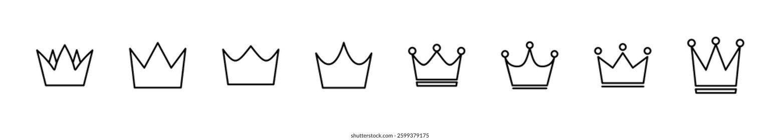 Crown icon set. crown vector icon