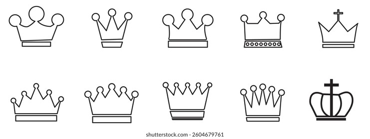 Crown icon set. crown vector icon