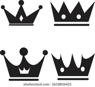 Conjunto de iconos de corona Ilustración de diseño de Vector
