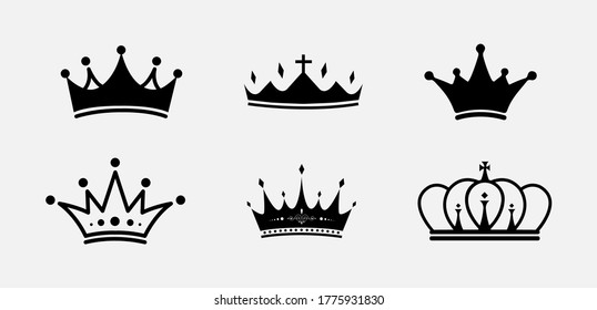 conjunto de iconos de la corona - ilustración vectorial.