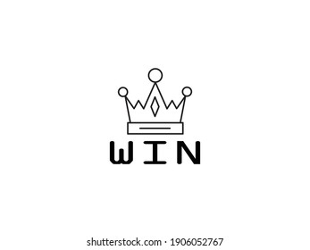 Crown Icon set Vector illustration. Win symbol. Vintage crown sign, emblem isolated on white background with shadow, Flat style for graphic and web design, luxury logo. black pictogram.