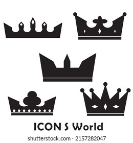Conjunto de iconos de la corona. Ilustración vectorial eps10.