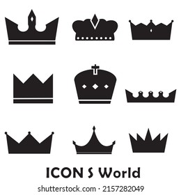 Conjunto de iconos de la corona. Ilustración vectorial eps10.