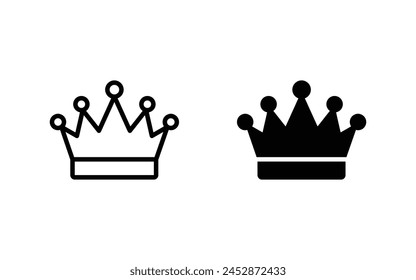 Ilustración vectorial de conjunto de iconos de la corona para App de Web, iu y móviles