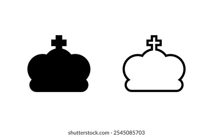 Conjunto de ícones da coroa. Ilustração vetorial.